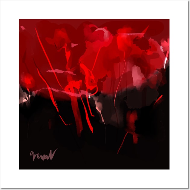 Red abstract 2 Wall Art by sukhpalgrewal